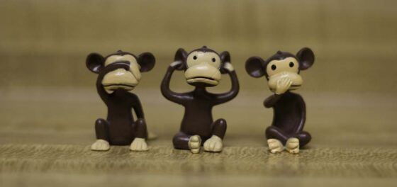 The three monkeys: See No Evil, Hear No Evil, Speak No Evil